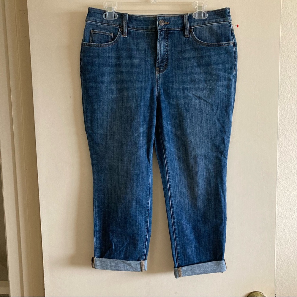 Chico's Girlfriend Slim Leg Crop Denim Jeans | NWT - Picture 2 of 10